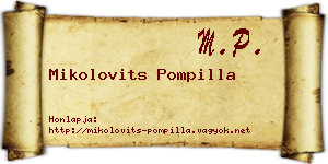 Mikolovits Pompilla névjegykártya
